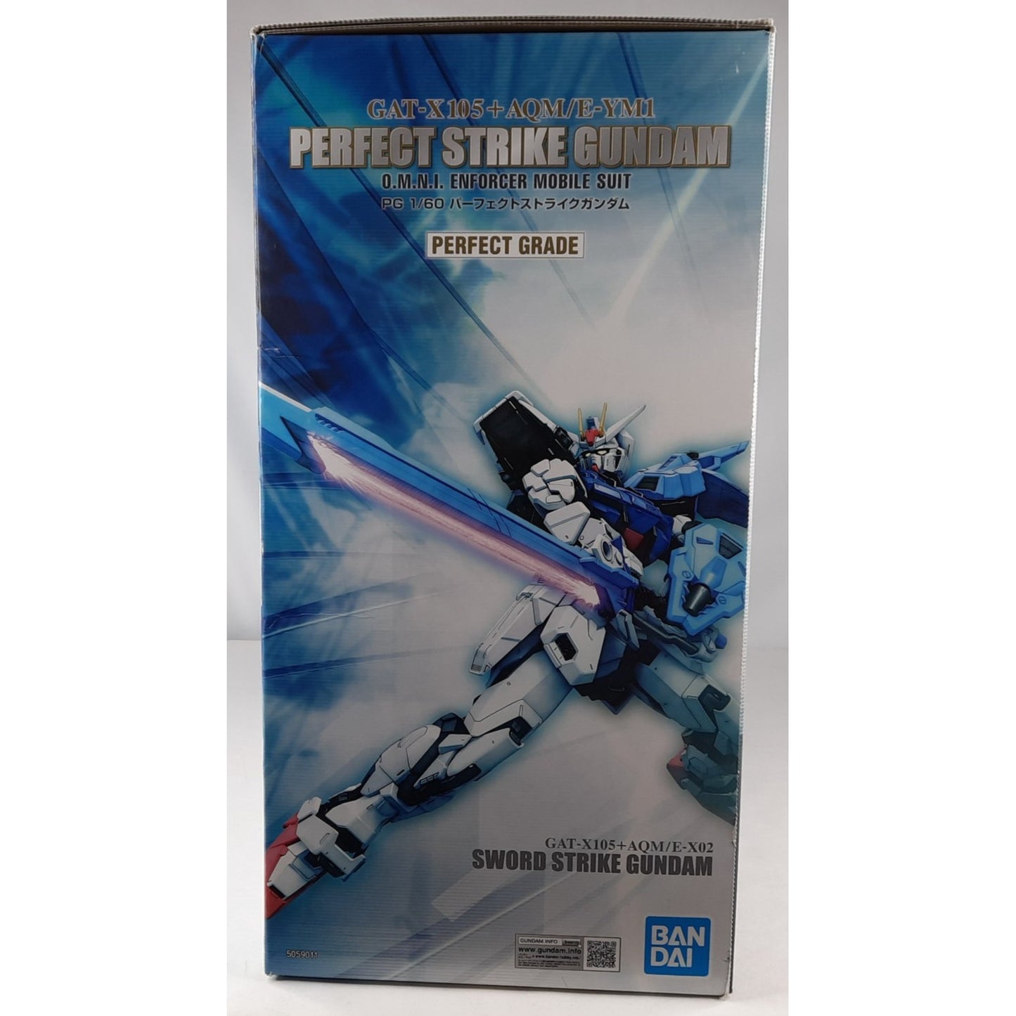 BANDAI PG Perfect Strike Gundam GAT-X105 + AQM/E-YM1 model kit DISTRESSED BOX