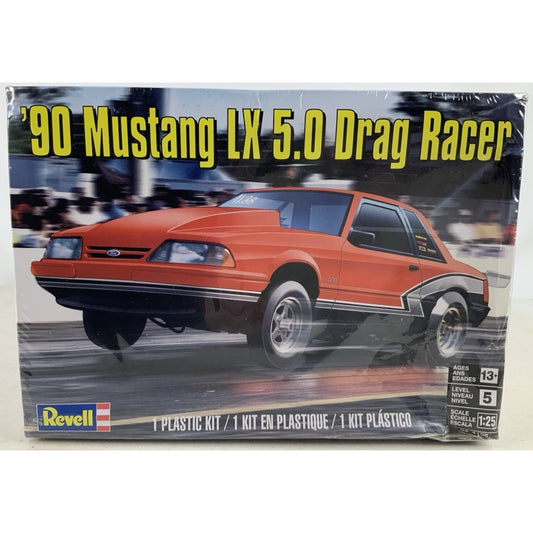 Revell 90 Ford Mustang LX 5.0 Drag Racer 1990 1:25 Model Kit DISTRESSED BOX