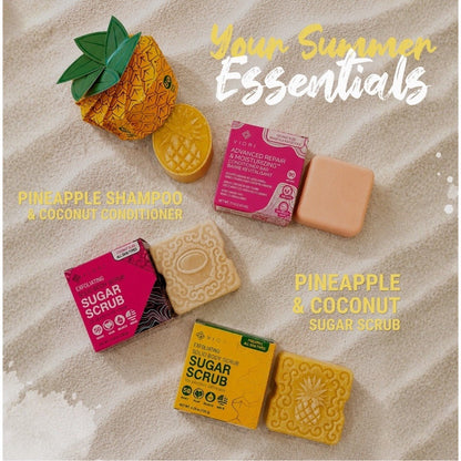 VIORI Pina Colada Shampoo Conditioner Exfoliate Wash Full Sized Bars Gift Set