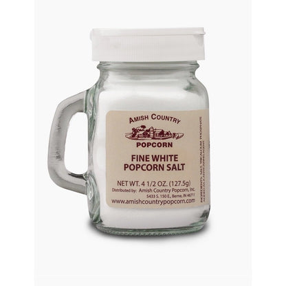 Amish Country Popcorn Fine White Popcorn Salt 4.5 oz Jar Old Fashioned