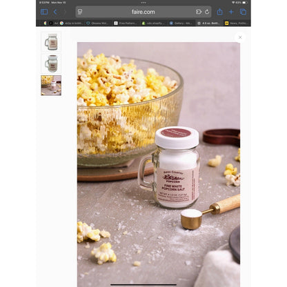 Amish Country Popcorn Fine White Popcorn Salt 4.5 oz Jar Old Fashioned