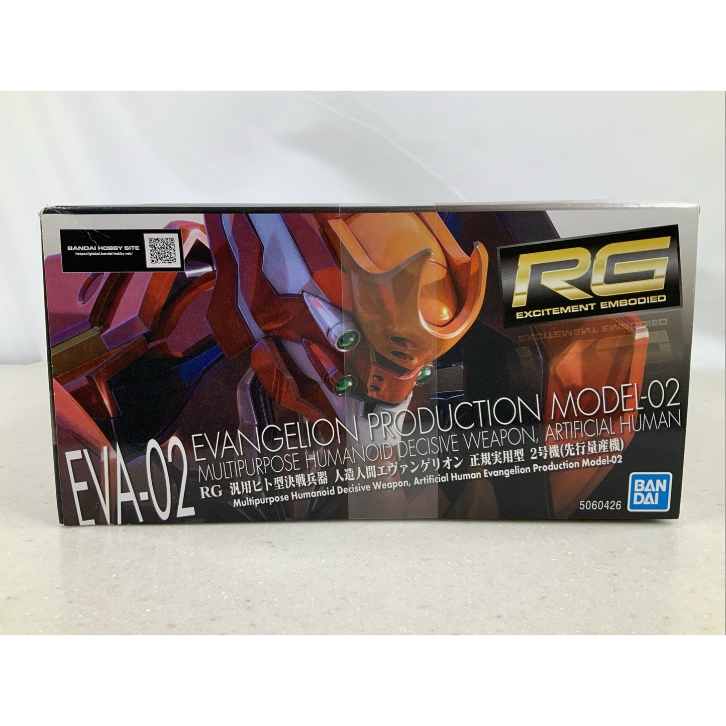 BANDAI RG Evangelion Production Model 02 EVA Unit2 model kit DISTRESSED BOX
