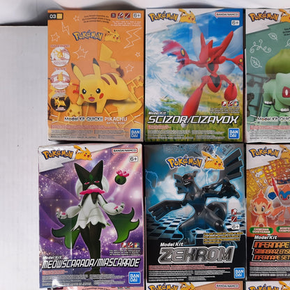BANDAI Pokemon figure lot set 12 model kit Meowscarada Zekrom DISTRESSED BOXES