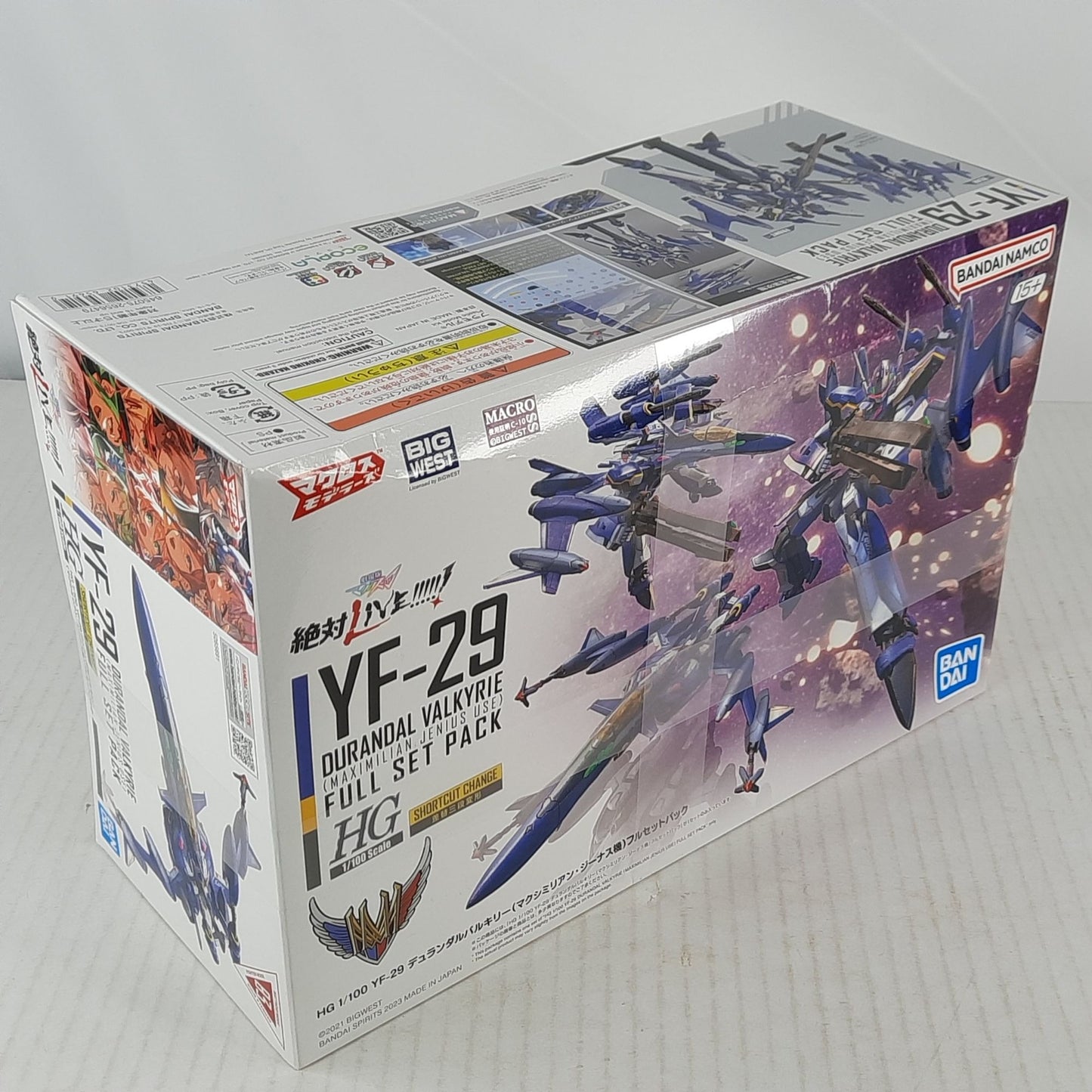 Bandai Yf-29 Durandal Valkyrie Maximilian Jenius Full Set Macross HG DISTRESSED BOX