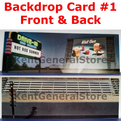AMT Display Case clear plastic Black Base 1:24 1:25 Car Model w 4 Backdrops 600