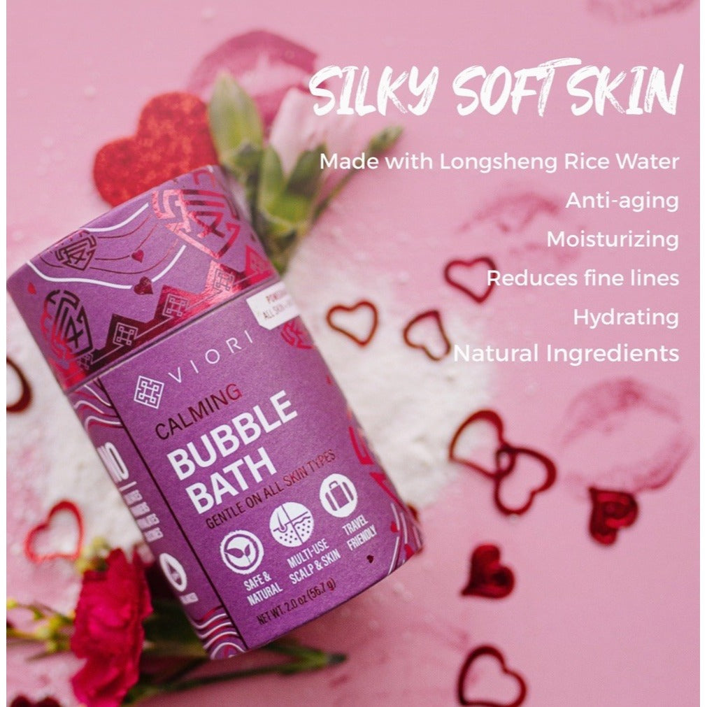 Viori Pomegranate Calming Bubble Bath Body Butter Bar Valentines Combo Set LE