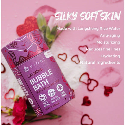 Viori Pomegranate Calming Bubble Bath Body Butter Bar Valentines Combo Set LE