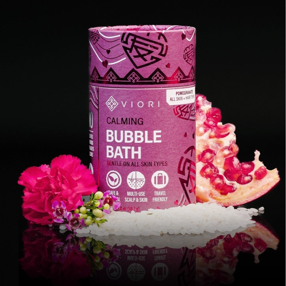 Viori Pomegranate Calming Bubble Bath Body Butter Bar Valentines Combo Set LE