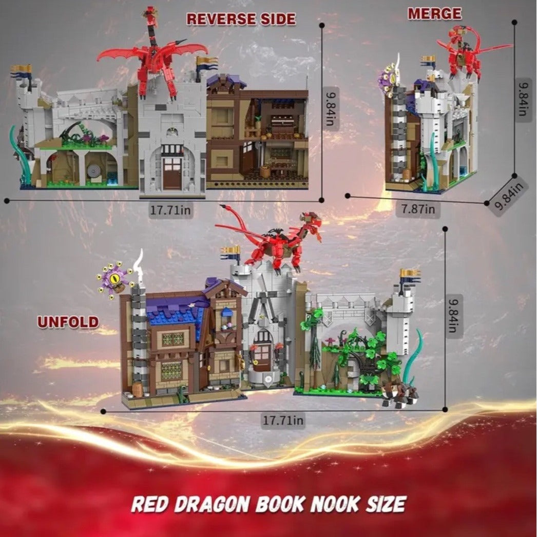 MOC Dungeons Dragons DND Building Block Set Compatible Open Book End Boxed