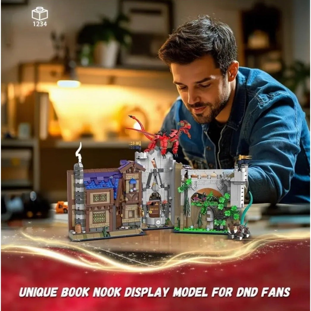 MOC Dungeons Dragons DND Building Block Set Compatible Open Book End Boxed