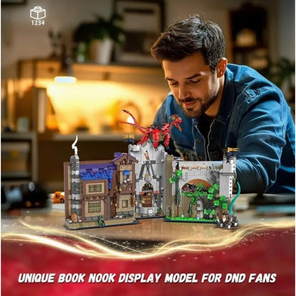 MOC Dungeons Dragons DND Building Block Set Compatible Open Book End Boxed