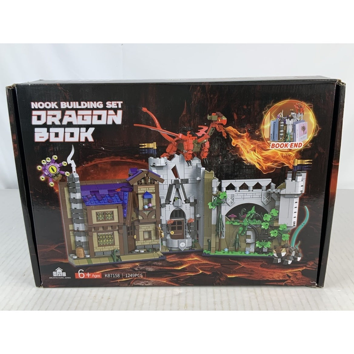MOC Dungeons Dragons DND Building Block Set Compatible Open Book End Boxed