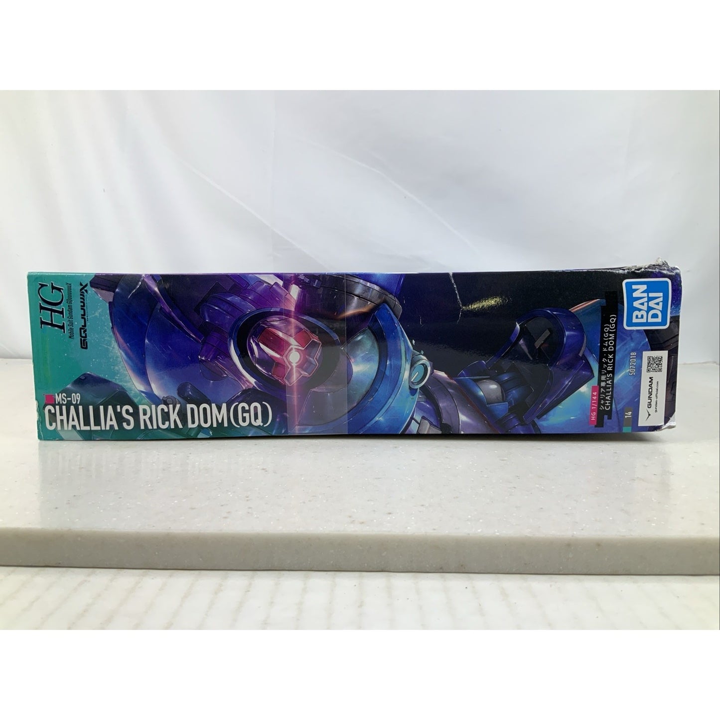 BANDAI GQ Challia's Rick Dom HG MS-09 model kit DISTRESSED BOX
