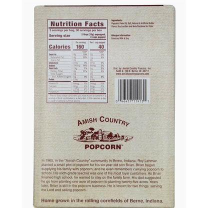 Amish Country Popcorn 10PK Microwave Ladyfinger Butter Popcorn New Boxed