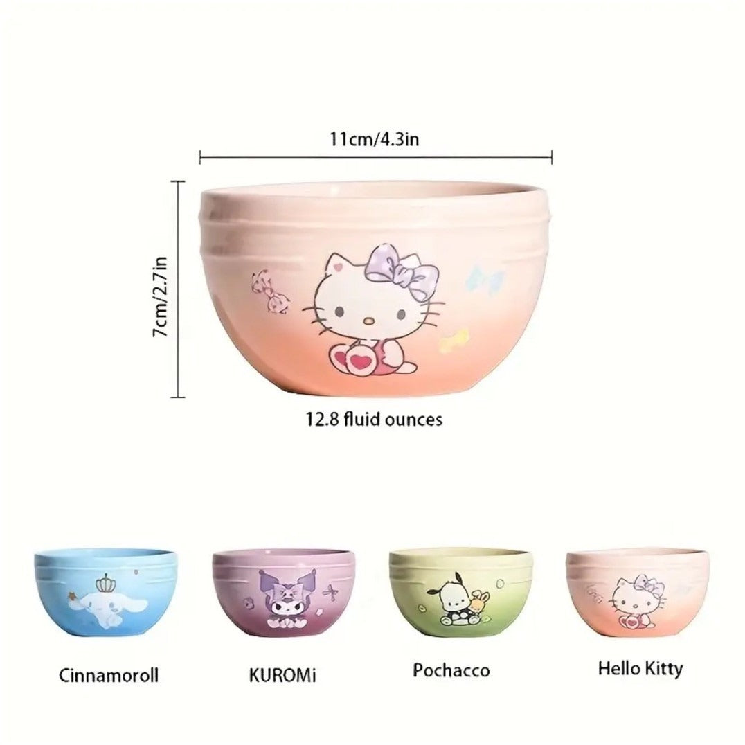 New Sanrio Hello Kitty 4 Bowl Gift Set Cinnamoroll Kuromi Pochaco