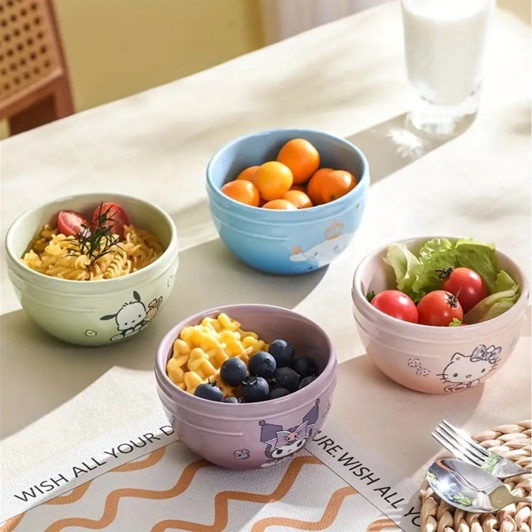 New Sanrio Hello Kitty 4 Bowl Gift Set Cinnamoroll Kuromi Pochaco