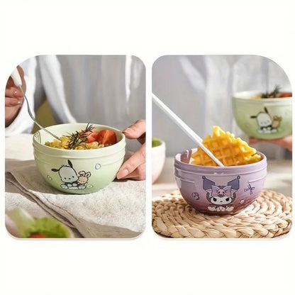 New Sanrio Hello Kitty 4 Bowl Gift Set Cinnamoroll Kuromi Pochaco