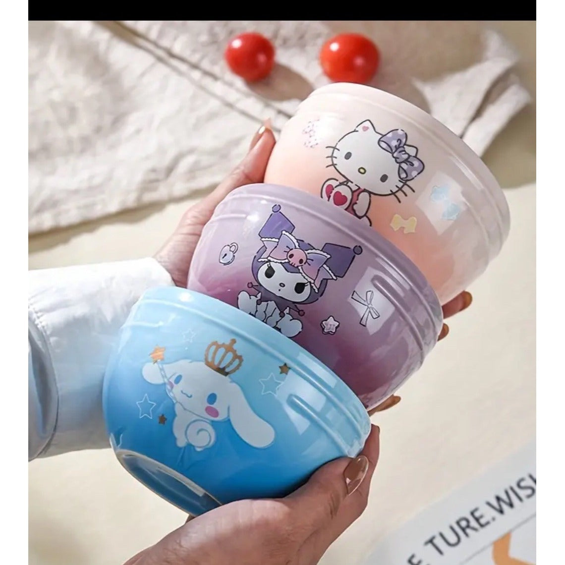 New Sanrio Hello Kitty 4 Bowl Gift Set Cinnamoroll Kuromi Pochaco