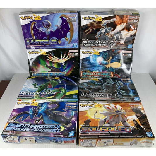 BANDAI Pokemon figure lot set 8 model kit Mega Charizard Kyurem DISTRESSED BOXES