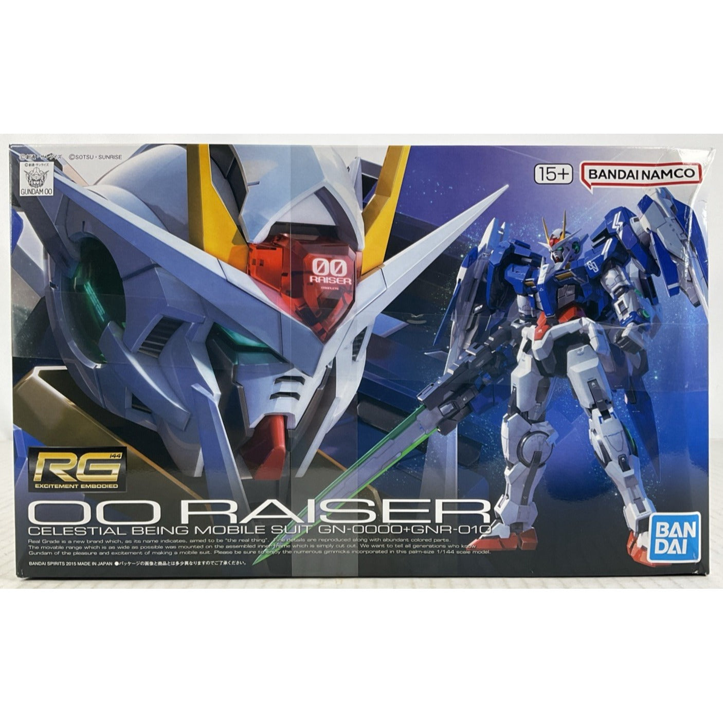 BANDAI RG 00 Raiser GN-0000 GNR-010 18 1:144 model kit DISTRESSED BOX