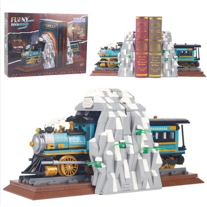 MOC Train Mountain Book End Building Block Set Compatible New In Box 1205pcs