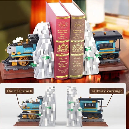 MOC Train Mountain Book End Building Block Set Compatible New In Box 1205pcs
