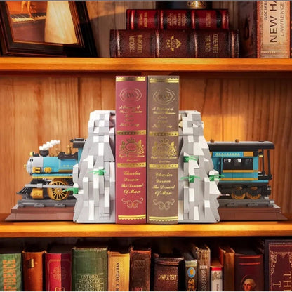 MOC Train Mountain Book End Building Block Set Compatible New In Box 1205pcs