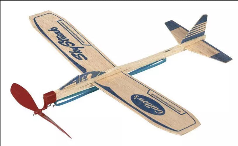 Guillows Toy wood Plane Kit Lot set 4 rubber powered airplanes & gliders jetfire