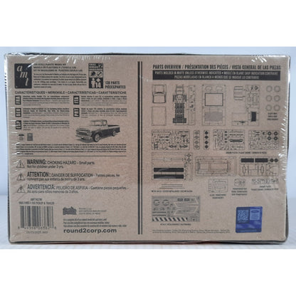 AMT '60 Ford F-100 Pickup truck w trailer 1960 1:25 model kit DISTRESSED BOX