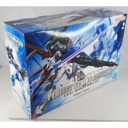 BANDAI PG Perfect Strike Gundam GAT-X105 + AQM/E-YM1 model kit DISTRESSED BOX