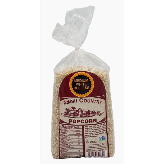 Amish Country Popcorn Medium White Hulless 2 Lb Holiday Treat Kernel NON GMO