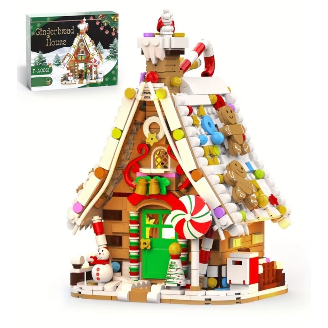 Moc Gingerbread House Building Block Set Holiday Light Effects LE 1000pcs