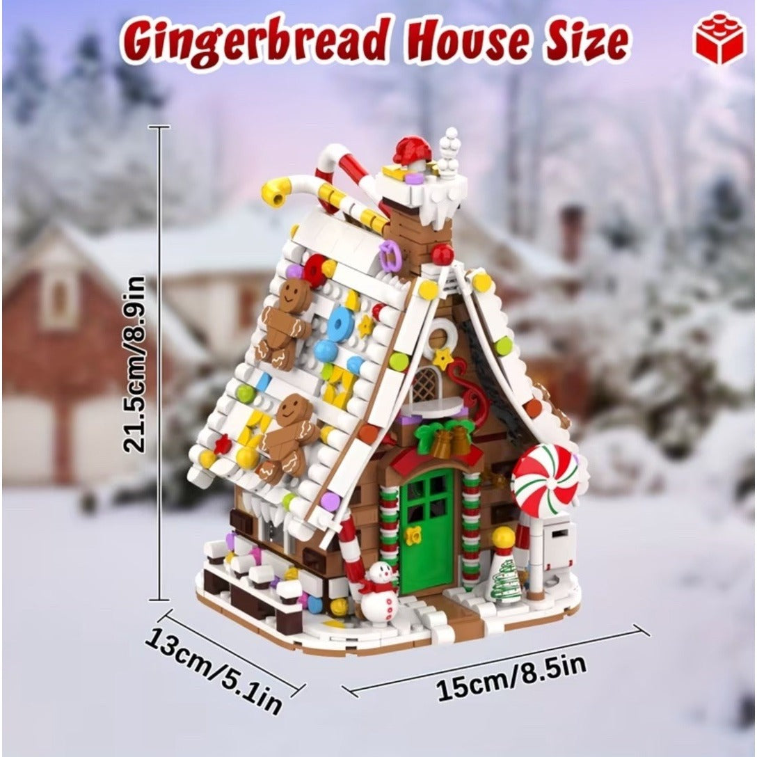Moc Gingerbread House Building Block Set Holiday Light Effects LE 1000pcs
