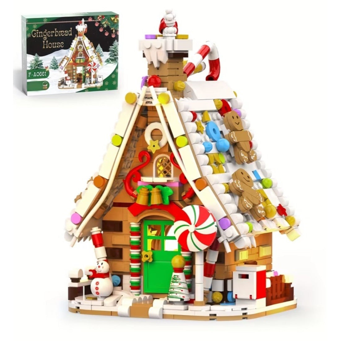 Moc Gingerbread House Building Block Set Holiday Light Effects LE 1000pcs