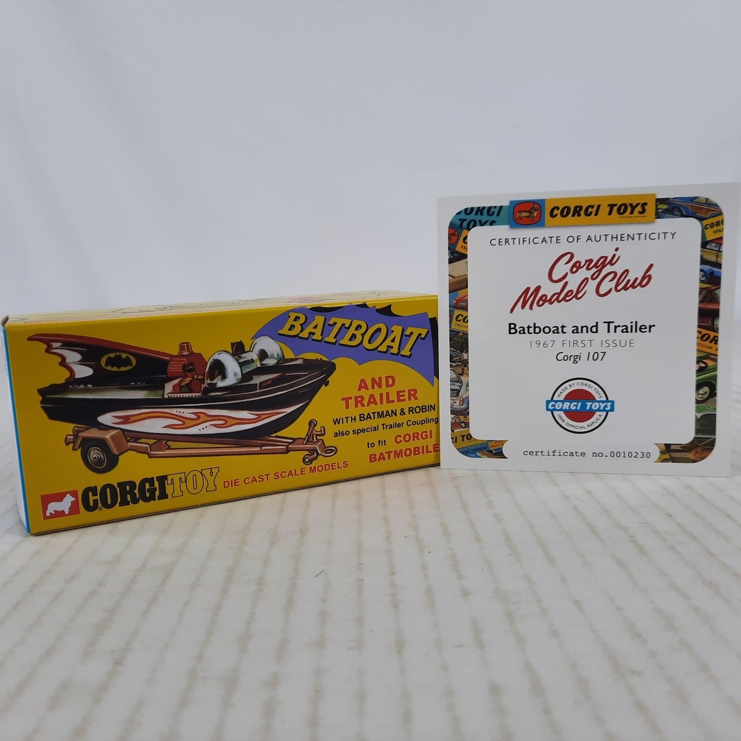 USA SHIP Corgi Batman Batboat 107 & trailer toy 2025 Reissue for Batmobile NEW