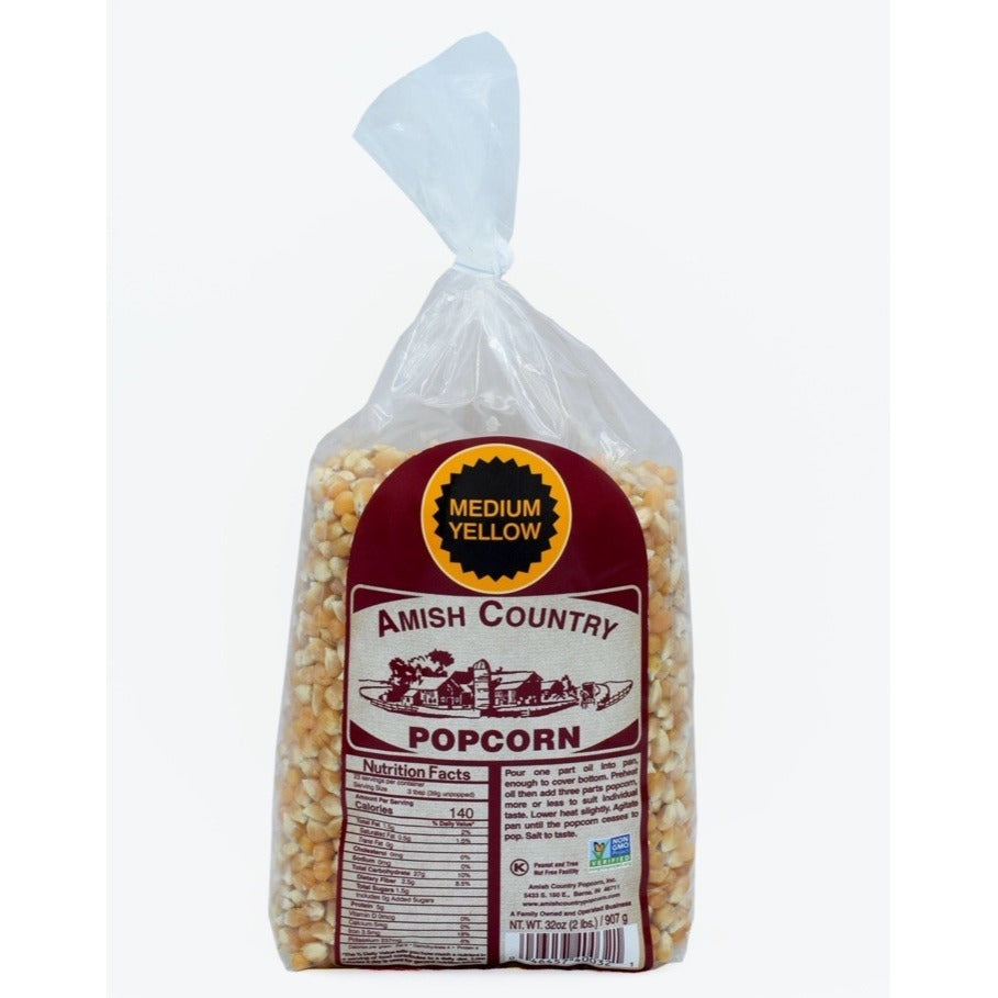 Amish Country Popcorn Medium Yellow 2 Lb Holiday Treat Kernel NON GMO