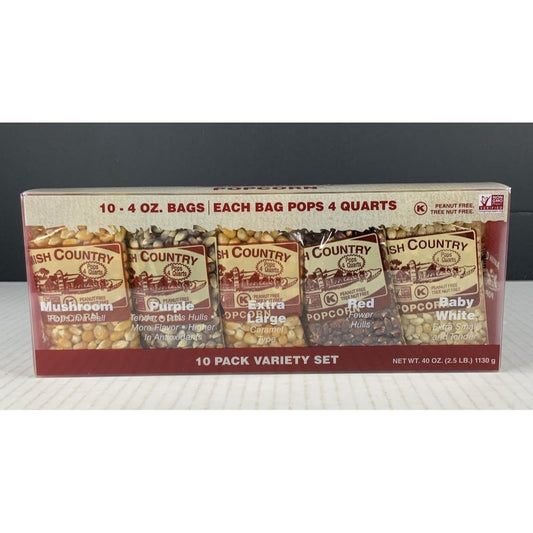 Amish Country Popcorn 10/4oz. Variety Pack Popcorn Stocking Stuffer Gift Set Box