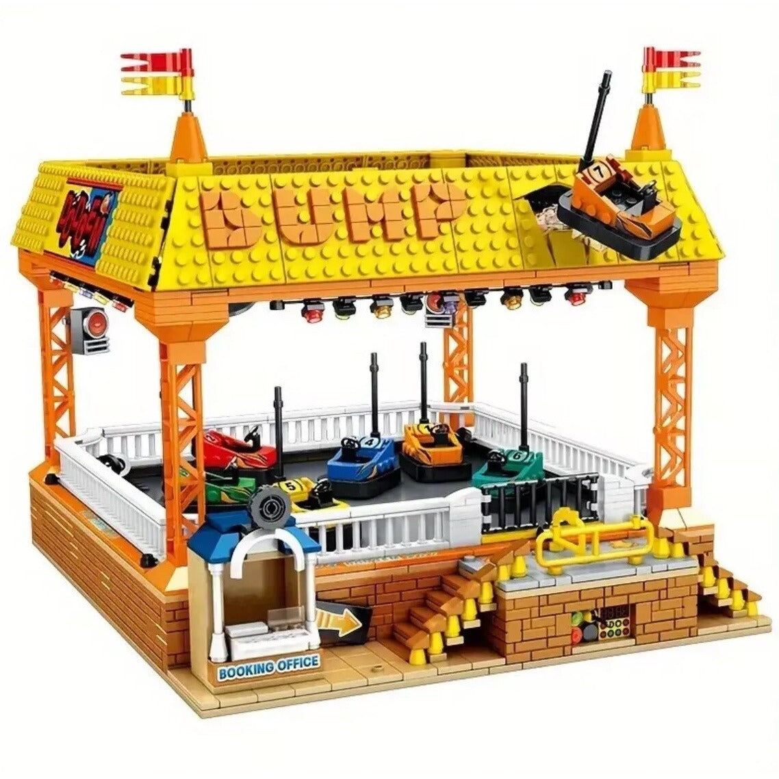Bumper Cars Dodgems Amusement Park Ride Building Block Compatible Motorized Set