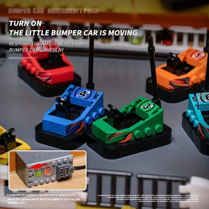 Bumper Cars Dodgems Amusement Park Ride Building Block Compatible Motorized Set