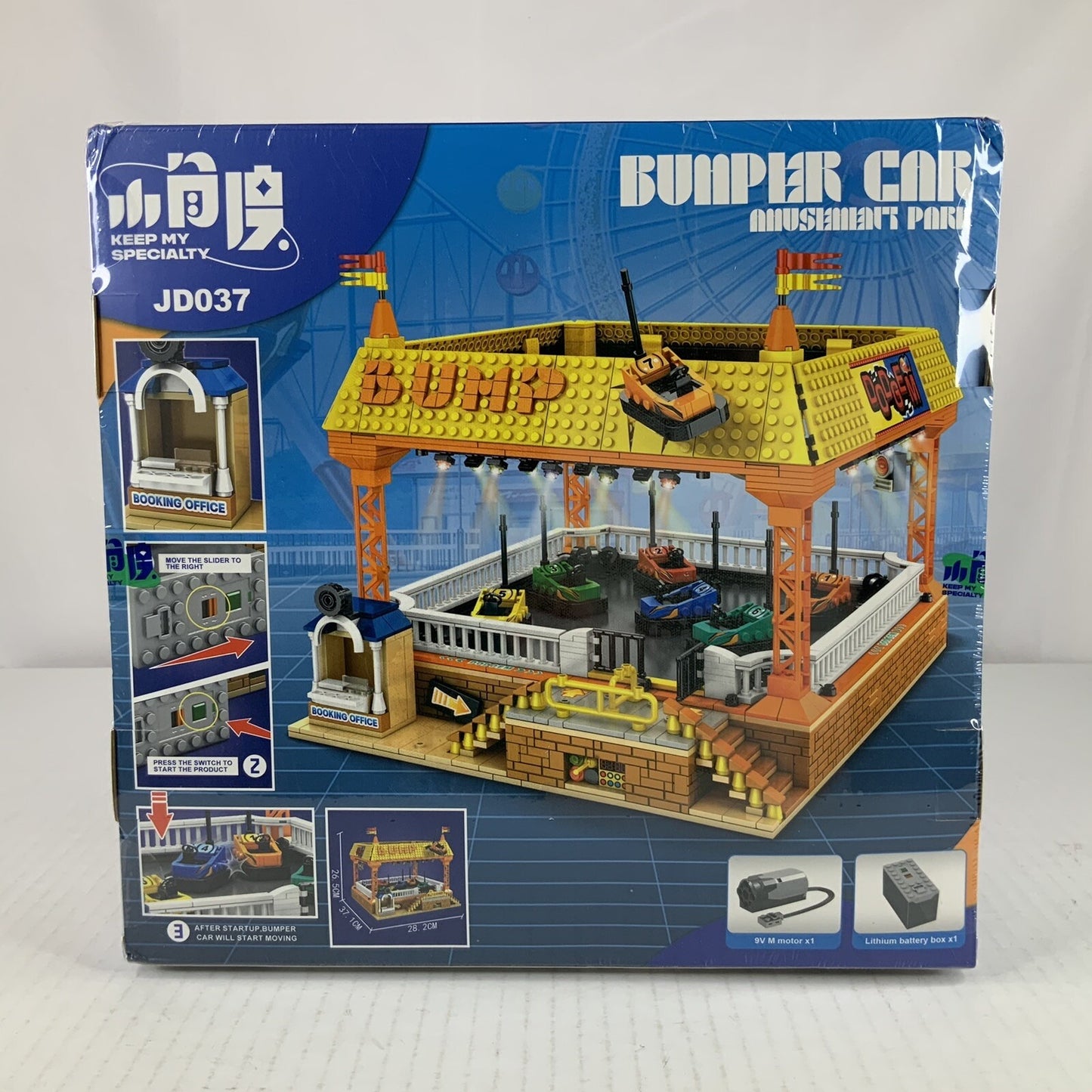 Bumper Cars Dodgems Amusement Park Ride Building Block Compatible Motorized Set