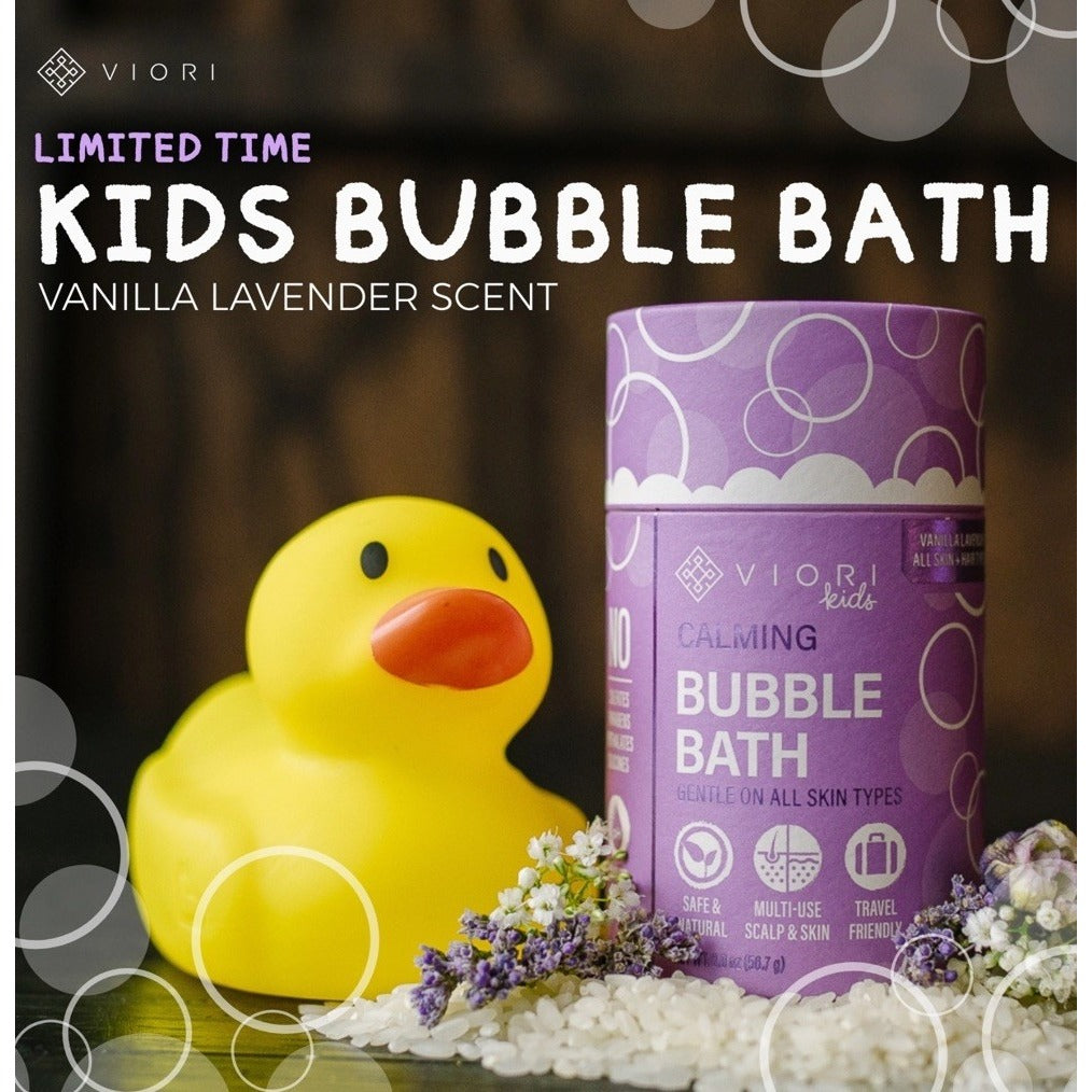 Viori Lavender Vanilla Bubble Bath Shampoo Body Wash Bar Kids 2 in 1 Baby Gift