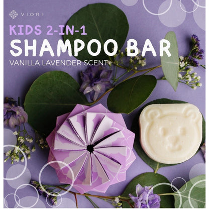 Viori Lavender Vanilla Bubble Bath Shampoo Body Wash Bar Kids 2 in 1 Baby Gift