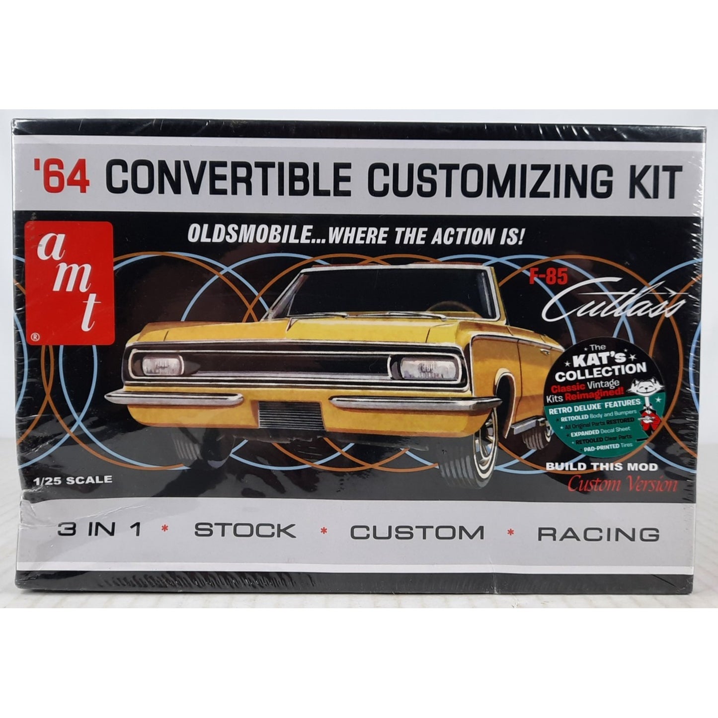 AMT 1964 Olds Cutlass F-85 Convertible customizing 64 model kit DISTRESSED BOX