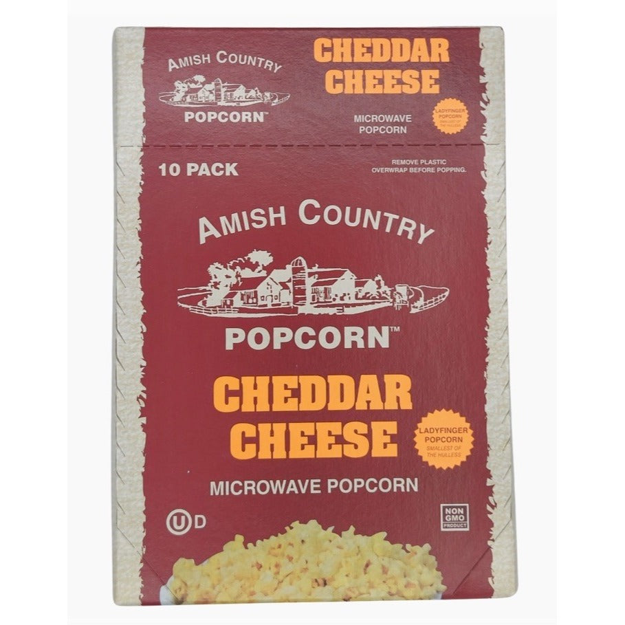 Amish Country Popcorn 10PK Microwave Cheddar Cheese Ladyfinger Popcorn