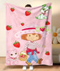 Strawberry Shortcake Fleece Blanket 59” x 79” Large Throw Movie Night