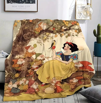 Snow White And Dwarfs Princess Fleece Blanket 59” x 79” Large Throw