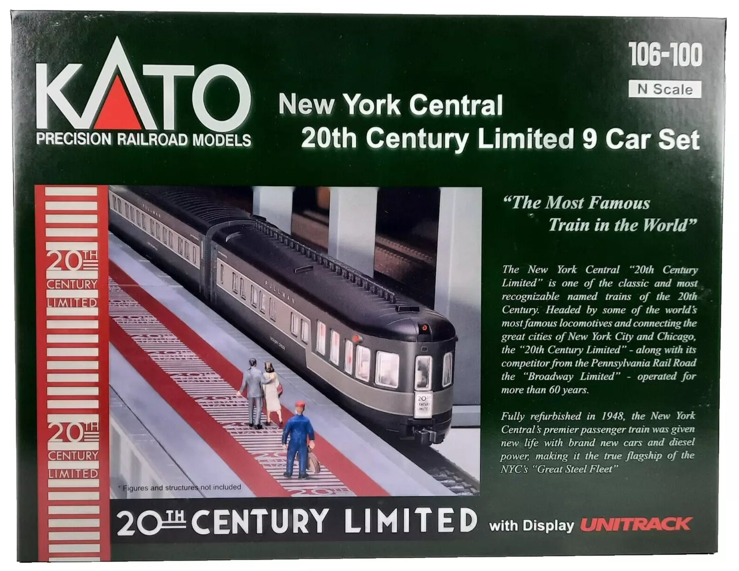 KATO New York Central 20th Century Limited 9 Car Set N SCALE 106-100 UNITRACK