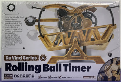 Academy Da Vinci Rolling Ball clock Timer Plastic Model Kit #18174 DISTRESSED BOX