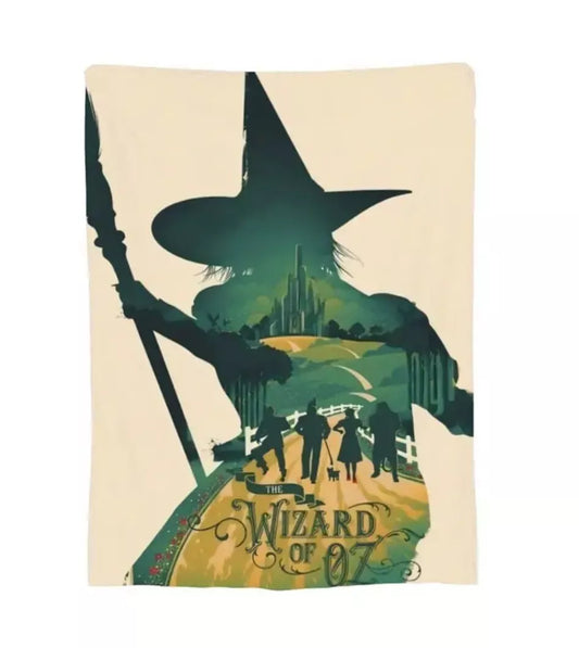 Oz Wicked Elphaba Witch Fleece Blanket 59” x 79” Large Throw Movie Night