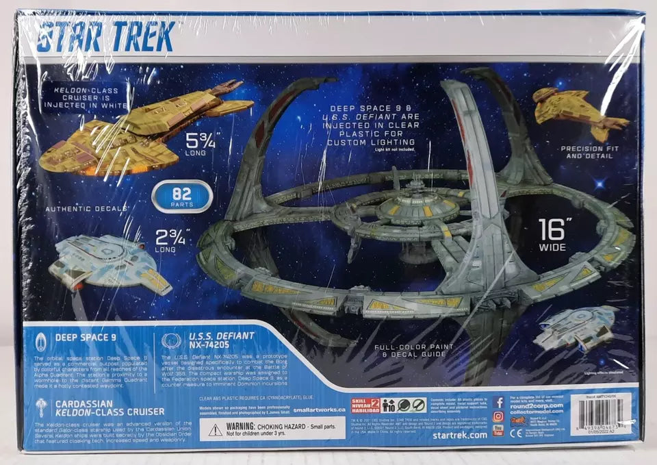 AMT Star Trek Deep Space Nine 1:3300 Model Kit DS 9 + defiant DISTRESSED BOX